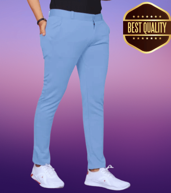     			Woozie Regular Flat Men's Trouser - Light Blue ( Pack of 1 )