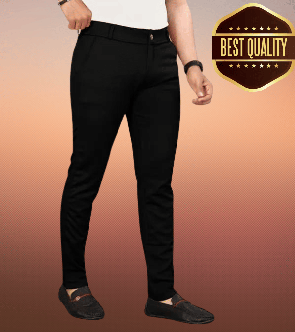     			Woozie Regular Flat Men's Trouser - Black ( Pack of 1 )