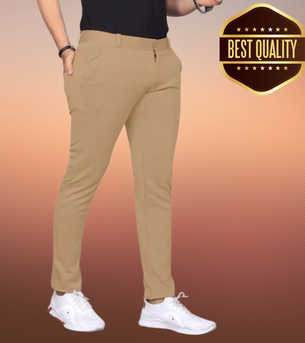     			Woozie Regular Flat Men's Trouser - Khaki ( Pack of 1 )