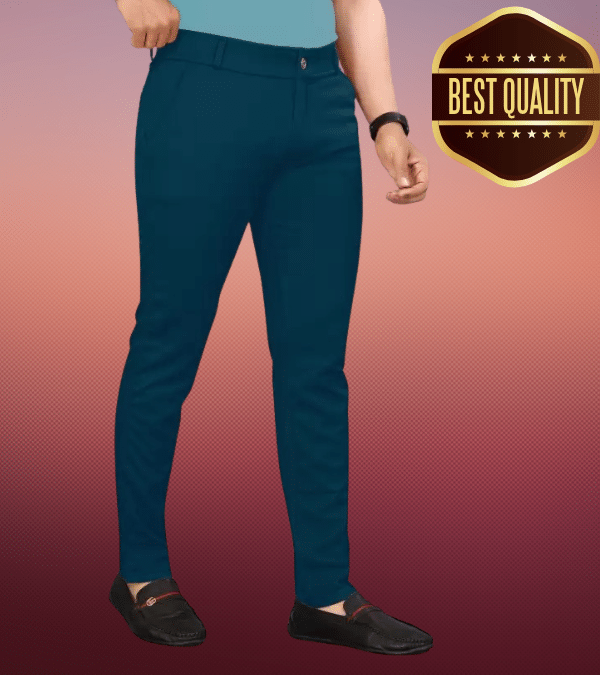     			Woozie Regular Flat Men's Trouser - Teal ( Pack of 1 )