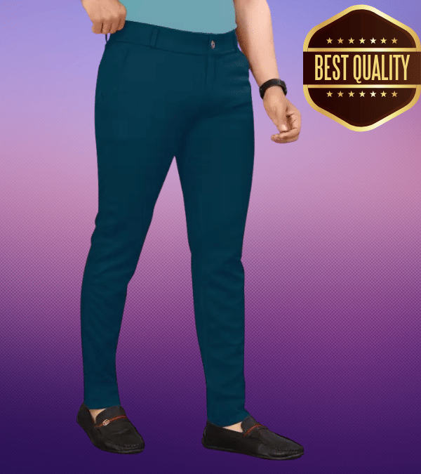     			Woozie Regular Flat Men's Trouser - Teal ( Pack of 1 )
