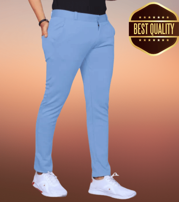     			Woozie Regular Flat Men's Trouser - Light Blue ( Pack of 1 )