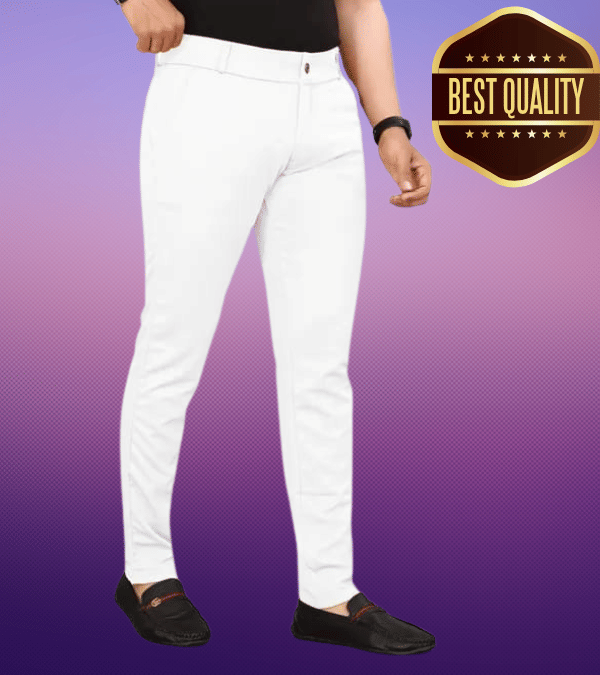    			Woozie Regular Flat Men's Trouser - White ( Pack of 1 )