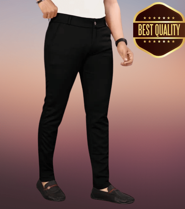     			Woozie Regular Flat Men's Trouser - Black ( Pack of 1 )