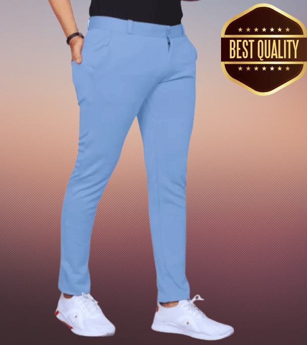     			Woozie Regular Flat Men's Trouser - Light Blue ( Pack of 1 )