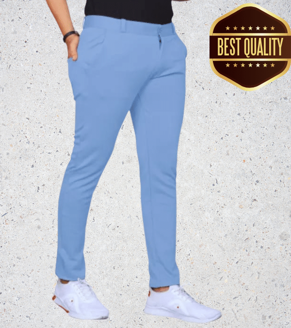     			Woozie Regular Flat Men's Trouser - Light Blue ( Pack of 1 )