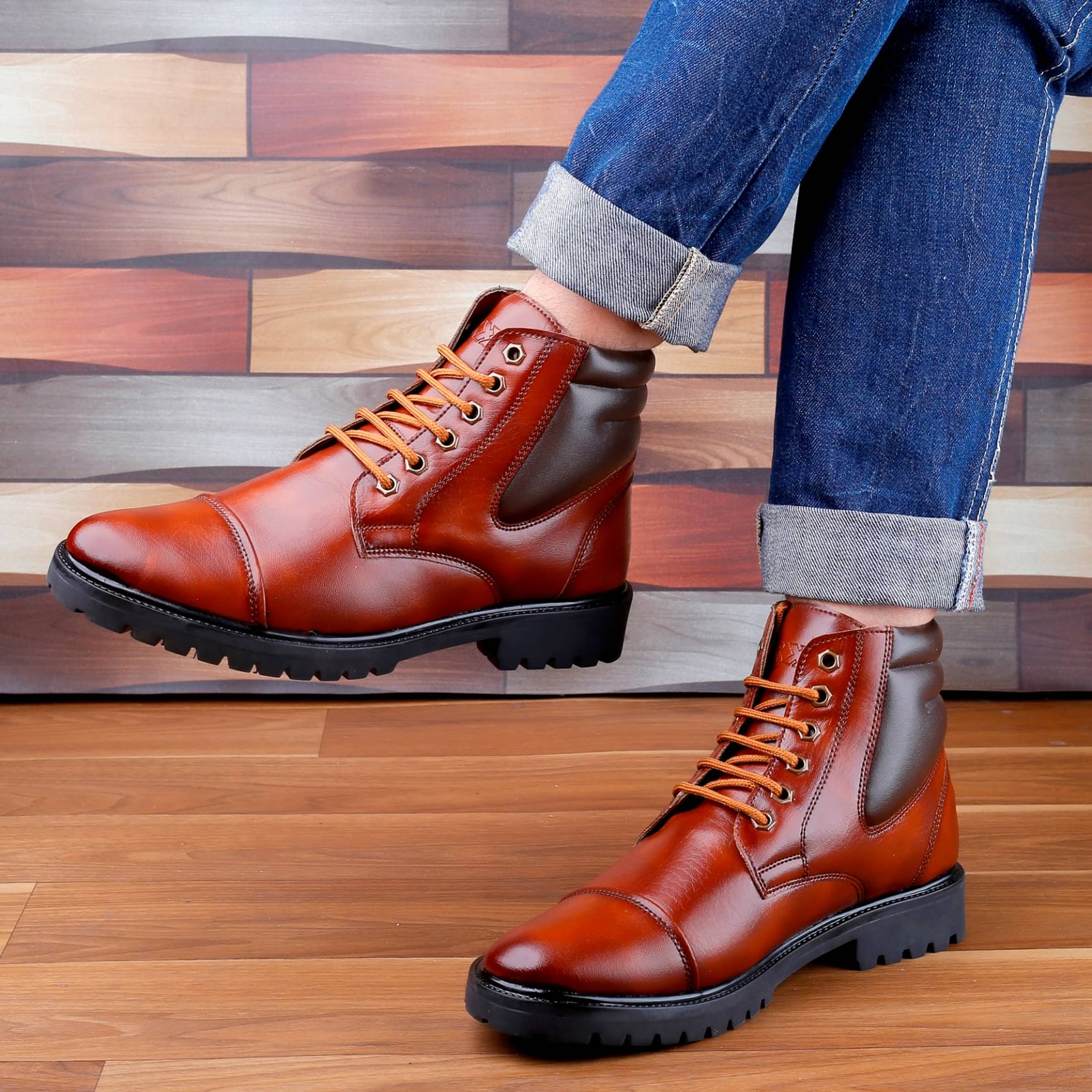     			YUVRATO BAXI Tan Men's Formal Boots