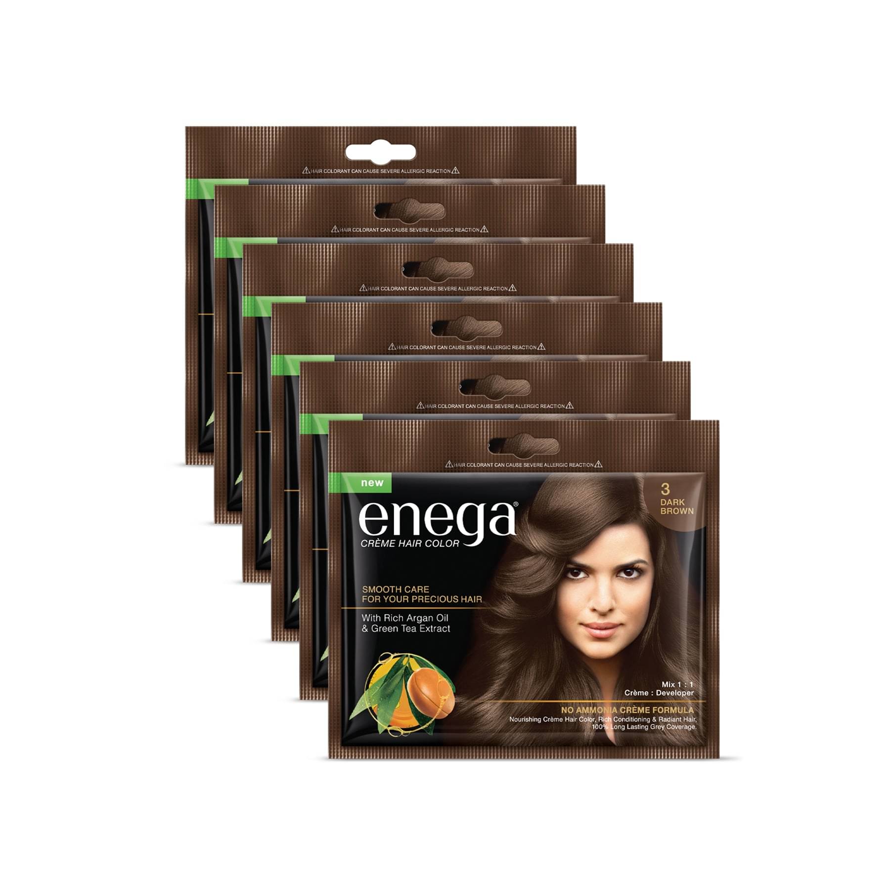 enega Ammonia Free Semi Permanent Hair Color 240 g Dark Brown enega Ammonia Free Semi Permanent Hair Color 240 g Dark Brown