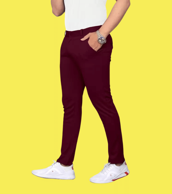     			ikigai Slim Flat Men's Trouser - Maroon ( Pack of 1 )