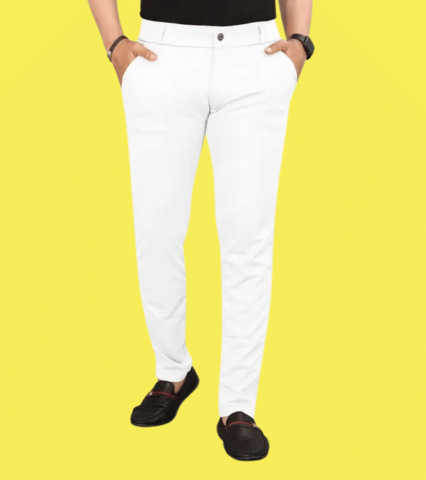     			ikigai Slim Flat Men's Trouser - White ( Pack of 1 )
