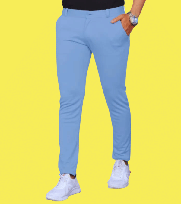     			ikigai Slim Flat Men's Trouser - Light Blue ( Pack of 1 )