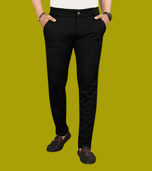     			micotti Slim Flat Men's Trouser - Black ( Pack of 1 )
