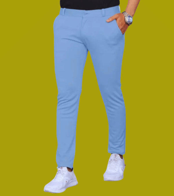     			micotti Slim Flat Men's Trouser - Light Blue ( Pack of 1 )