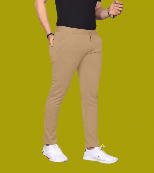     			micotti Slim Flat Men's Trouser - Khaki ( Pack of 1 )