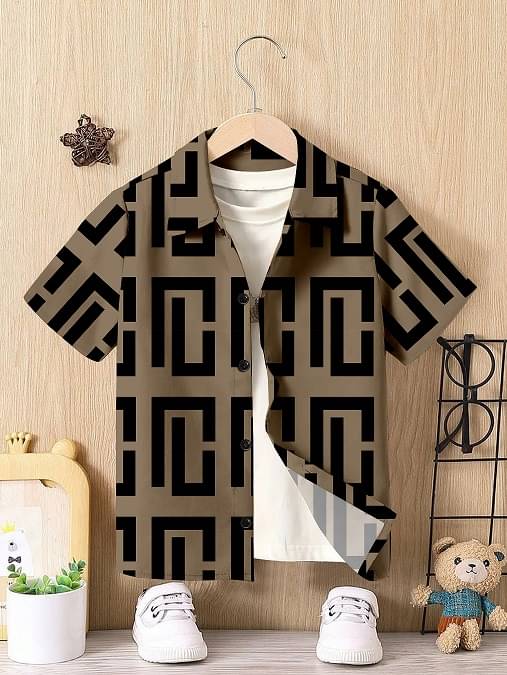 saryu Pack of 1 Boys Cotton Blend Half Sleeves Shirt ( Black,Brown ) saryu Pack of 1 Boys Cotton Blend Half Sleeves Shirt ( Black,Brown )