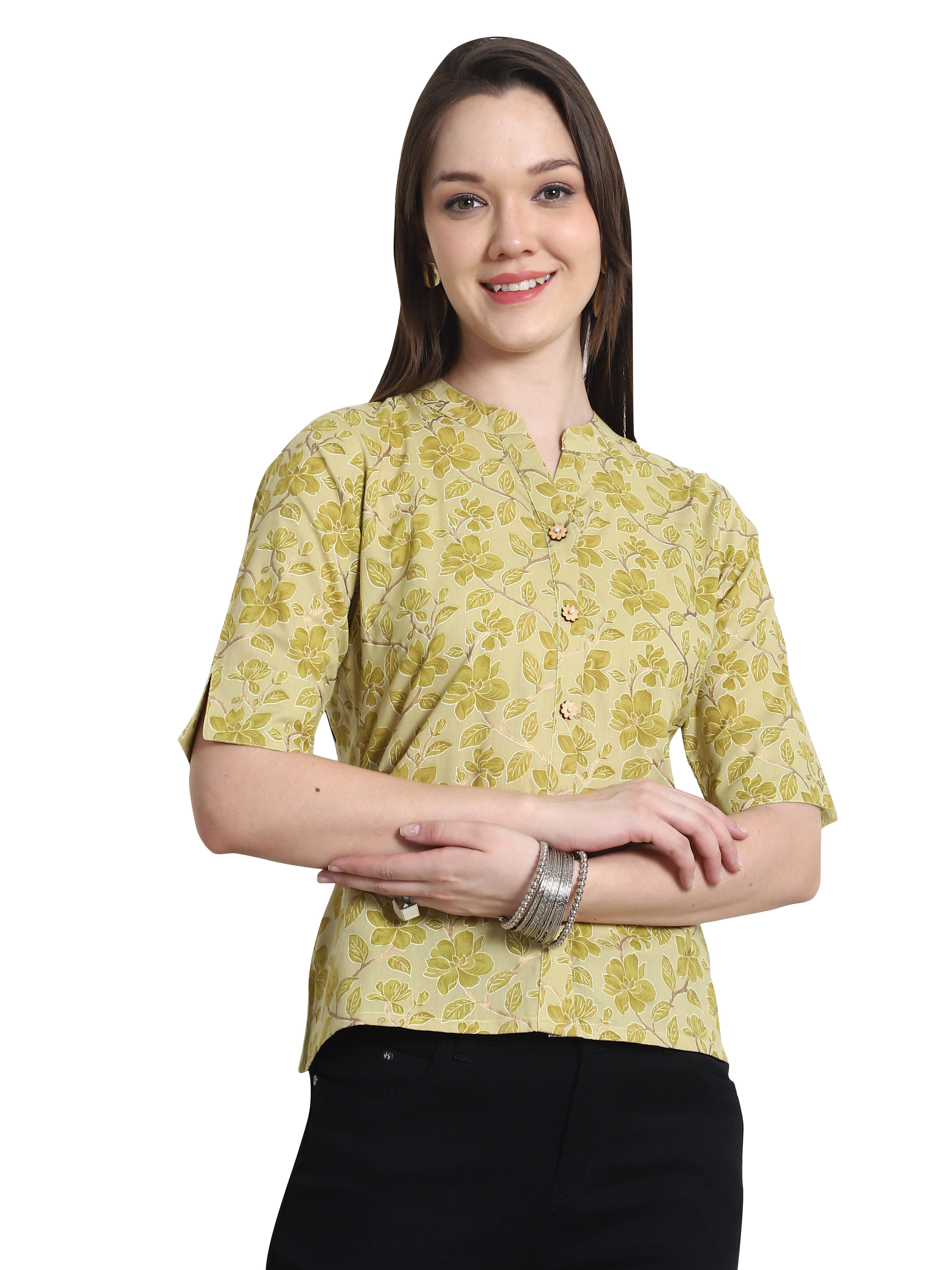 wonder weave Women's Cotton Regular Top ( Yellow ) wonder weave Women's Cotton Regular Top ( Yellow )