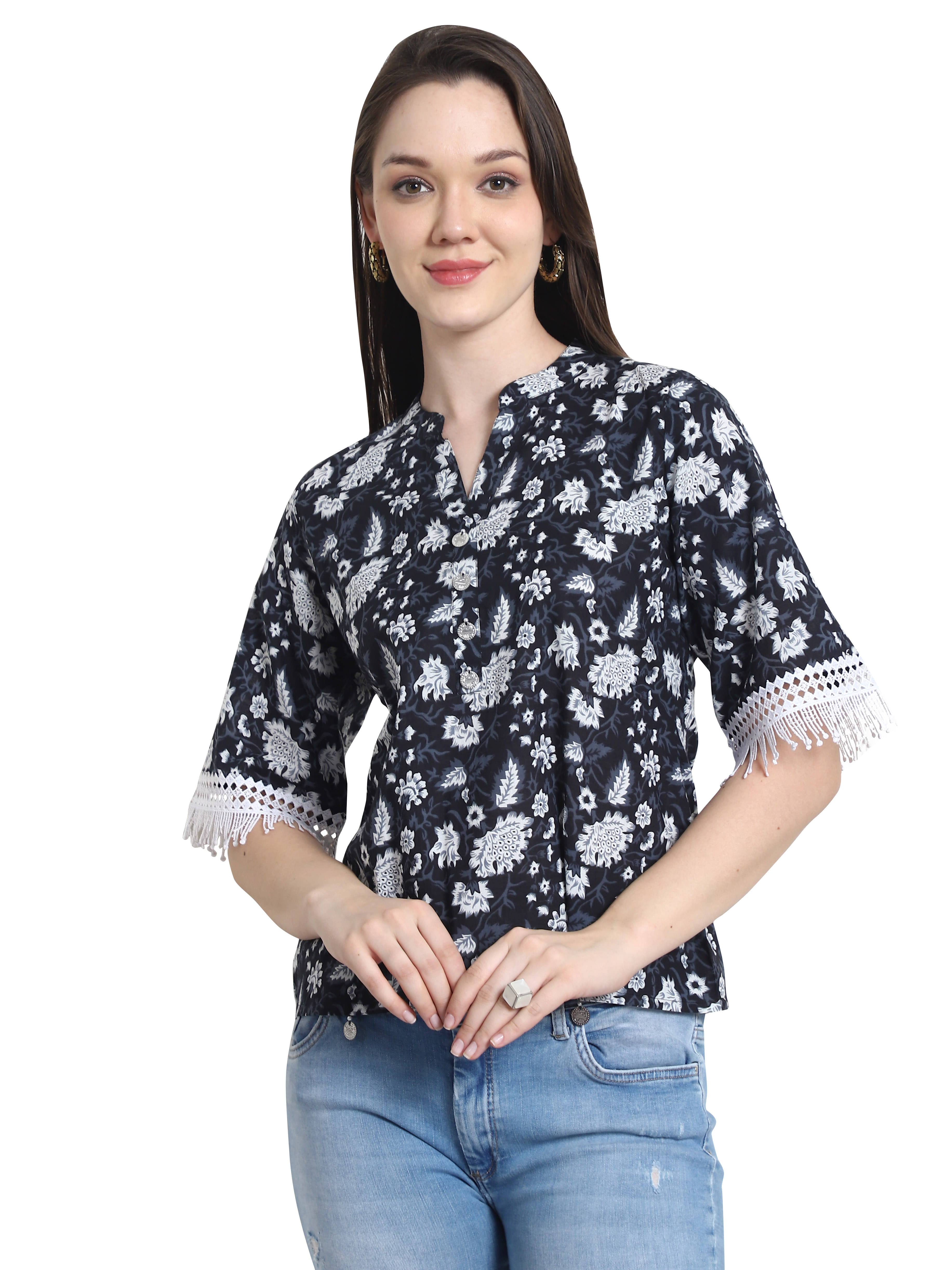 wonder weave Women's Cotton Regular Top ( Black ) wonder weave Women's Cotton Regular Top ( Black )