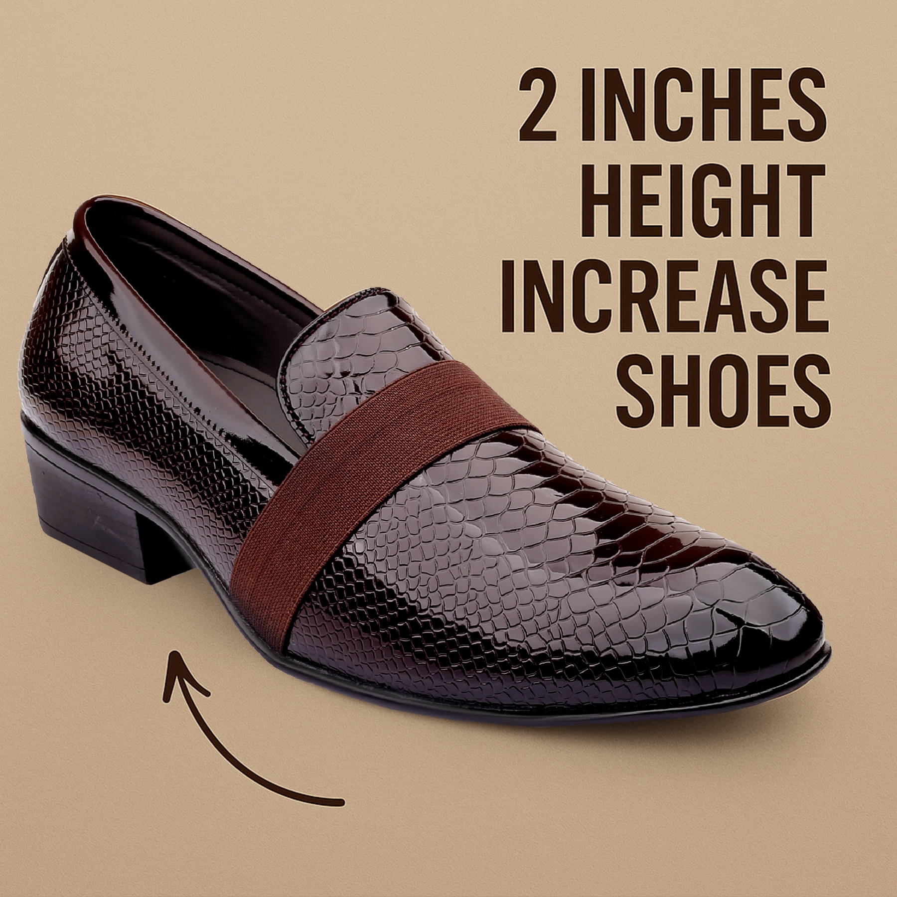 BXXY Height Increasing Party Loafer Brown Men's Lifestyle Shoes BXXY Height Increasing Party Loafer Brown Men's Lifestyle Shoes