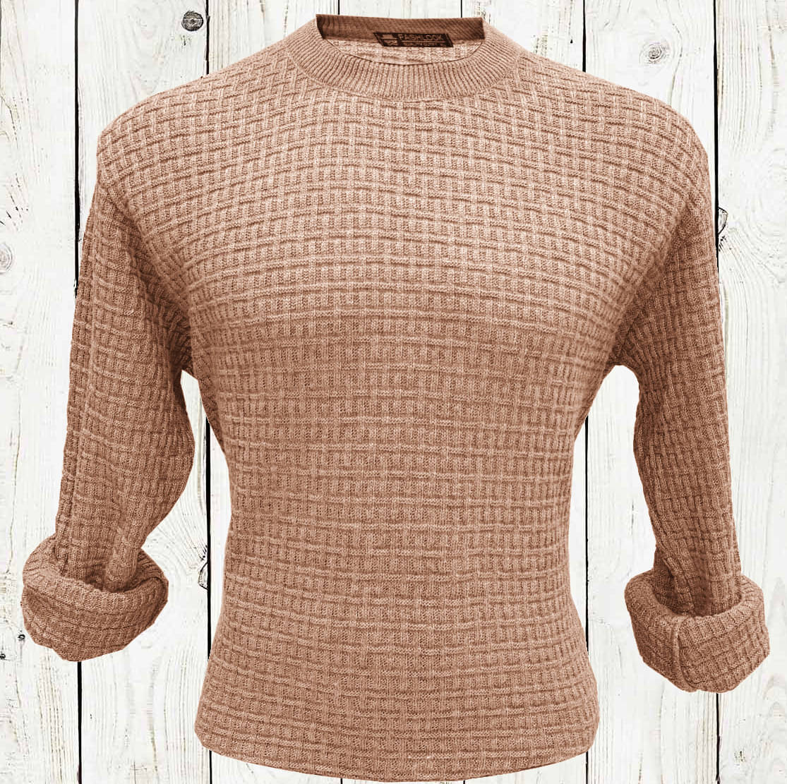 CAT BUNNY Woollen Blend Round Neck Men's Full Sleeves Pullover Sweater - Cream ( Pack of 1 )     			CAT BUNNY Woollen Blend Round Neck Men's Full Sleeves Pullover Sweater - Cream ( Pack of 1 )