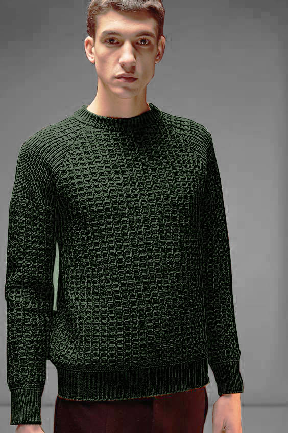     			CAT BUUNY Woollen Round Neck Men's Full Sleeves Pullover Sweater - Green ( Pack of 1 )