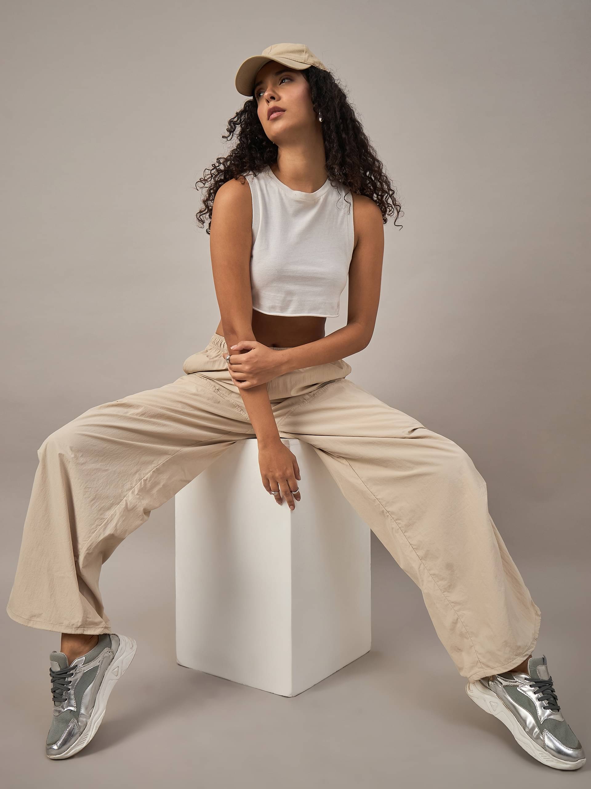     			Club York Pack of 1 Nylon Regular Women's Casual Pants ( Khaki )