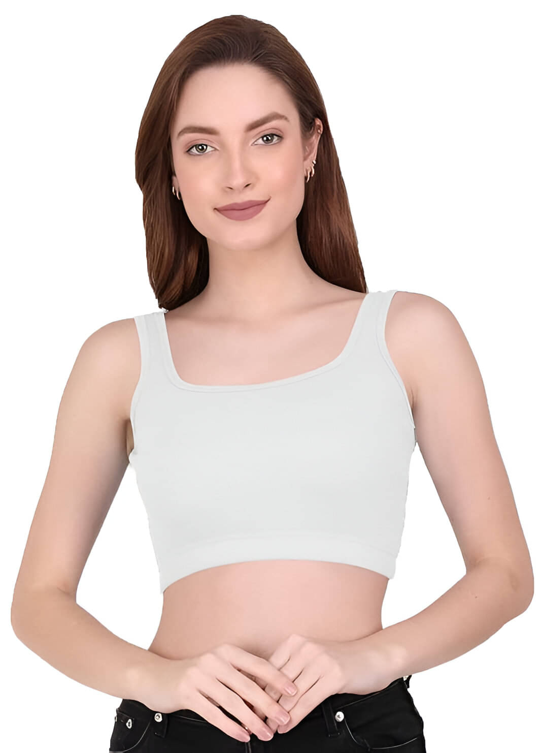     			GARBFEB Women's Lycra Camisole Top ( White )