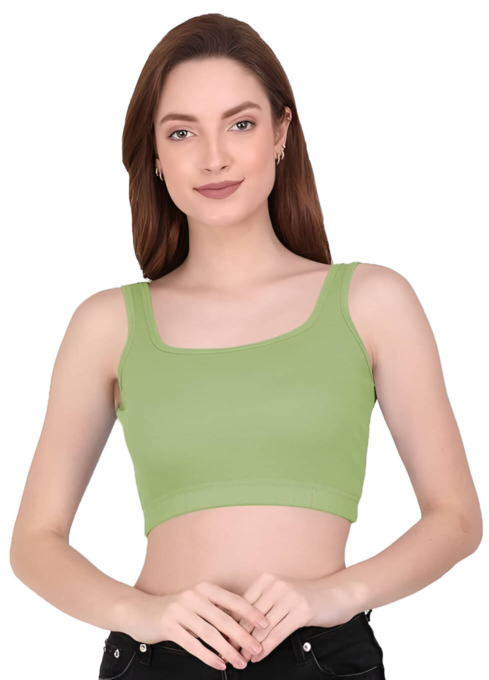     			GARBFEB Women's Lycra Camisole Top ( Green )