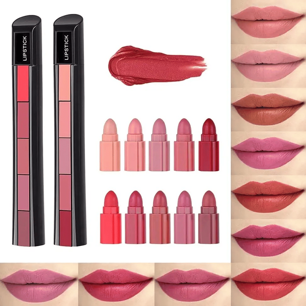     			Generic Multi Matte Waterproof Crayon Lipstick ( Pack of 2 )