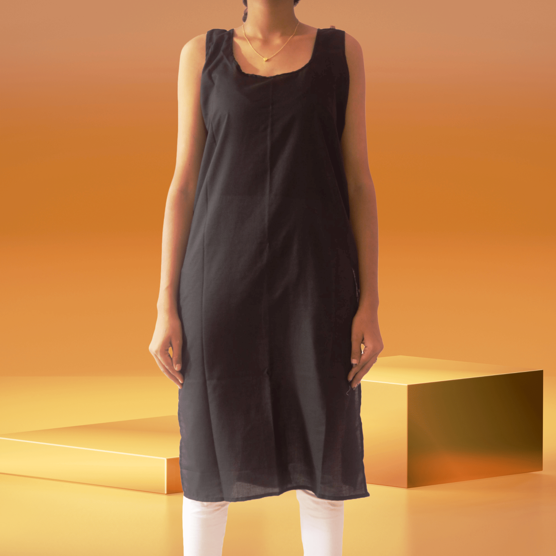 KURTIVERSE Pack of 1 Inner Slip Cotton Blended Slip ( Black ) KURTIVERSE Pack of 1 Inner Slip Cotton Blended Slip ( Black )
