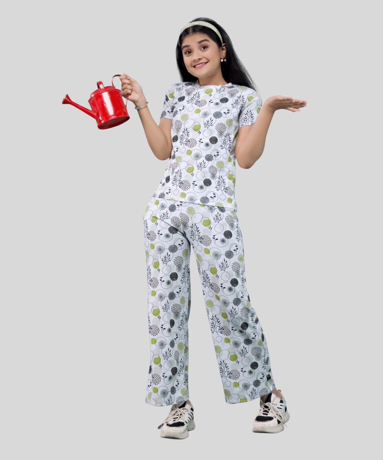     			Little Funky Pack of 1 Girls Cotton Blend T-shirt & Pants ( Green )
