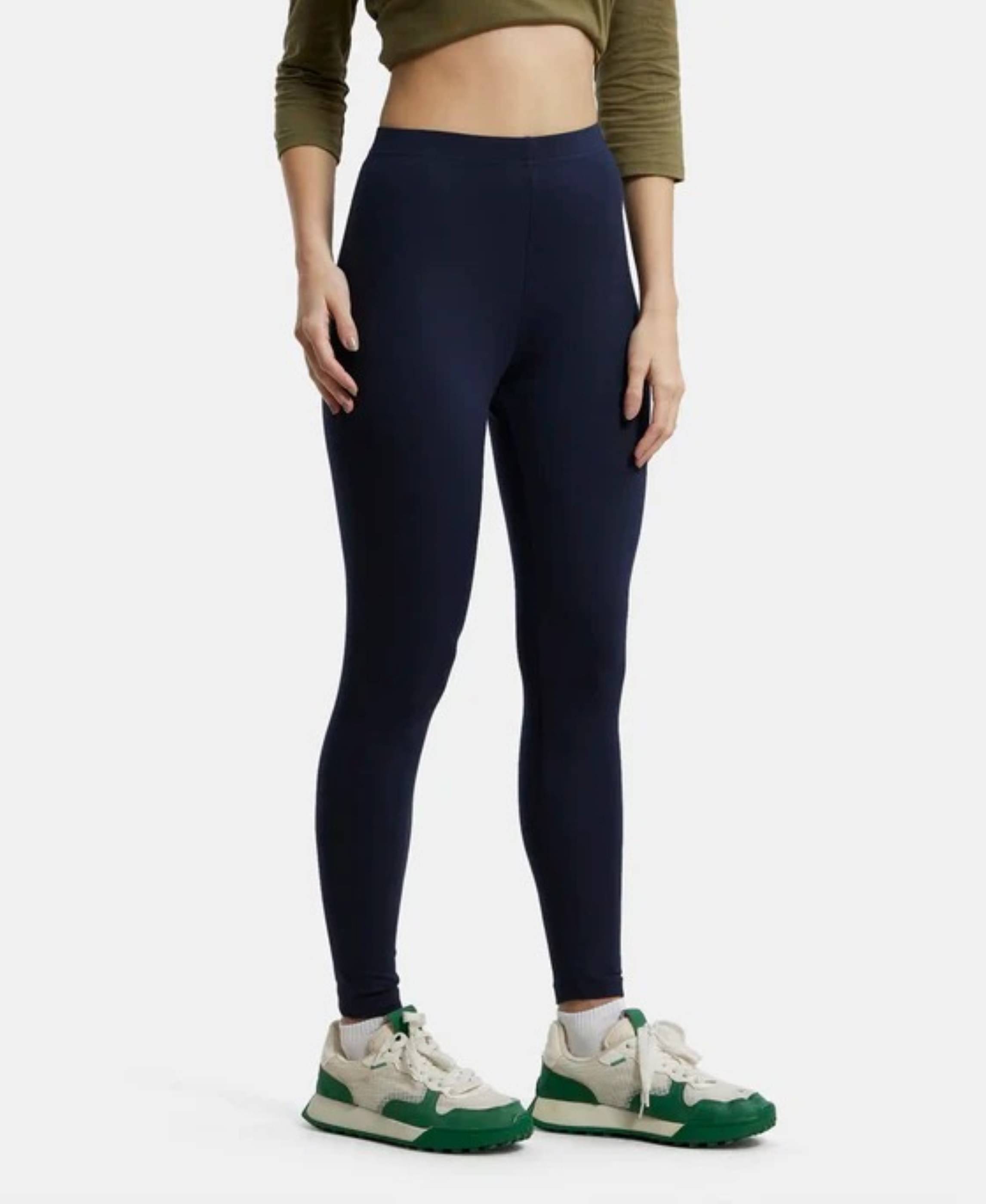     			My Stitches Pack of 1 Cotton Blend Women's Leggings ( Navy Blue )