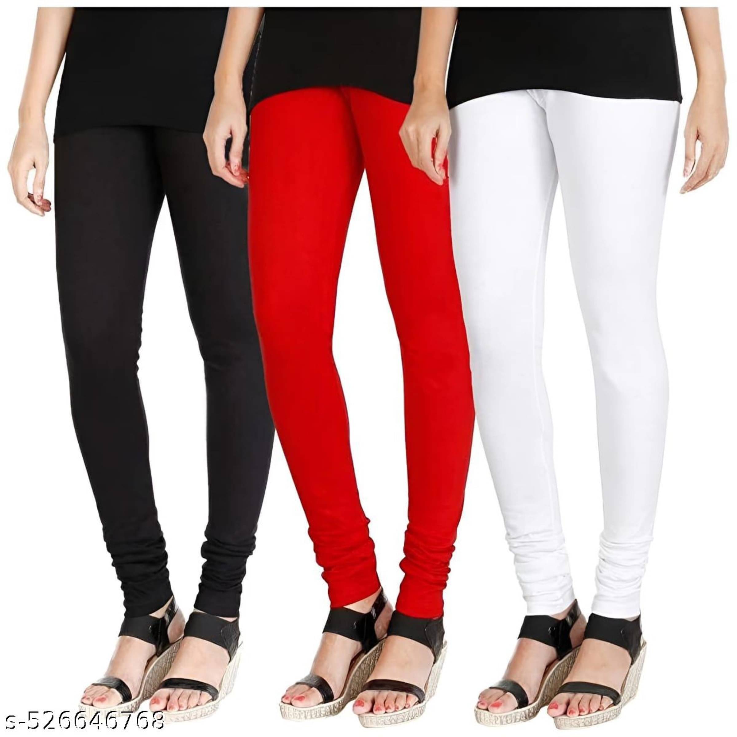     			My Stitches Pack of 3 Cotton Blend Women's Leggings ( Multicolor )