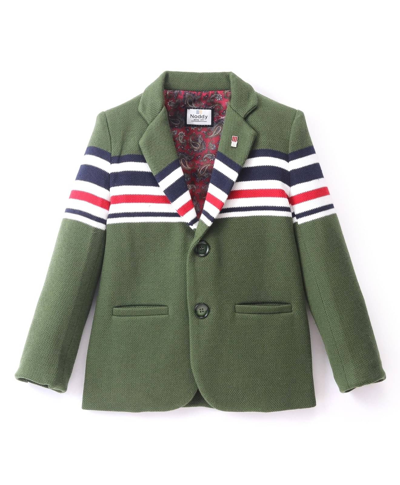     			Noddy Boys Cotton Blend Blazer ( Pack of 1 , Olive )