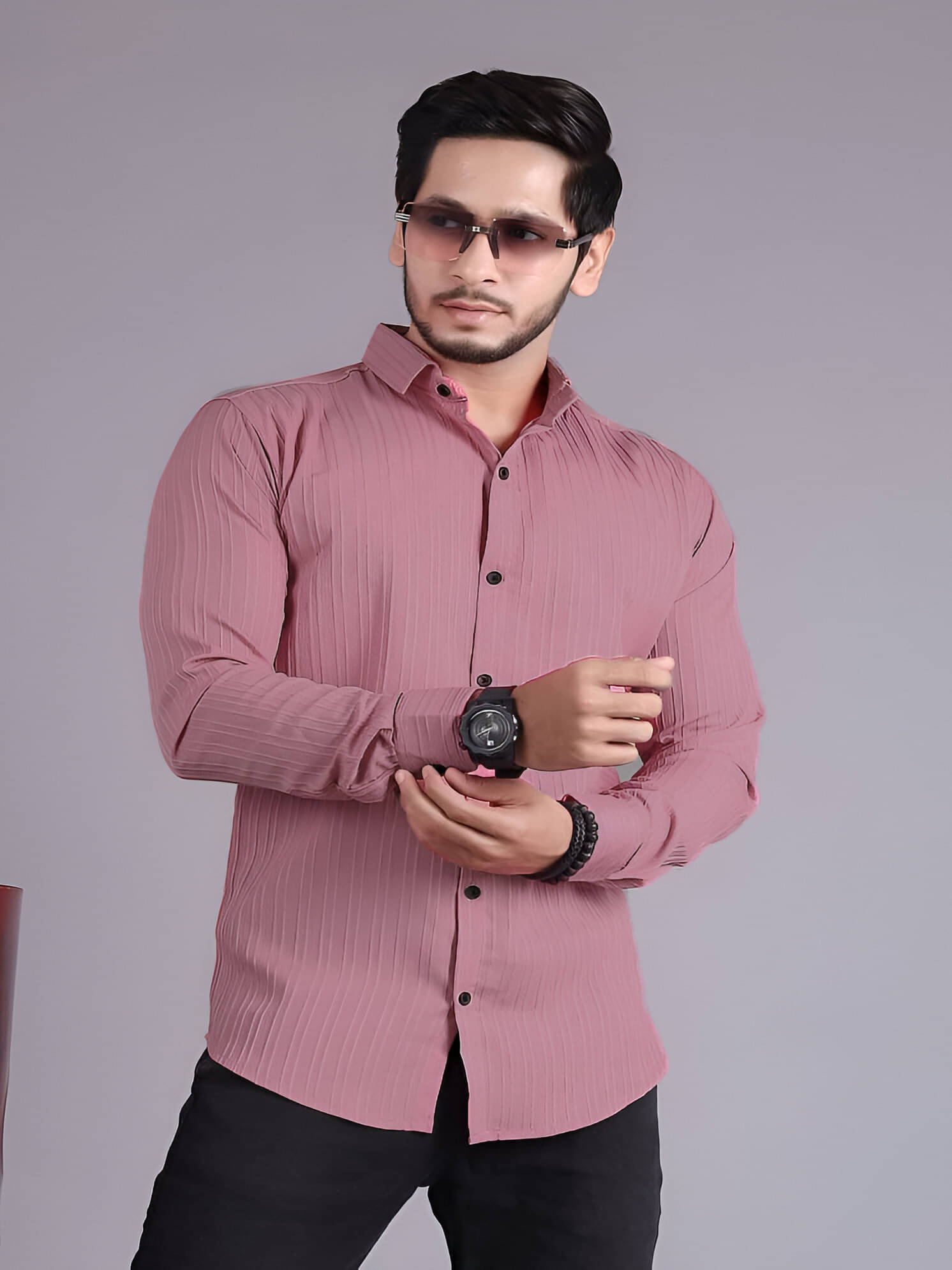 OQUENT Poly Cotton Regular Fit Self Design Full Sleeves Men's Casual Shirt - Fluorescent Pink ( Pack of 1 ) OQUENT Poly Cotton Regular Fit Self Design Full Sleeves Men's Casual Shirt - Fluorescent Pink ( Pack of 1 )