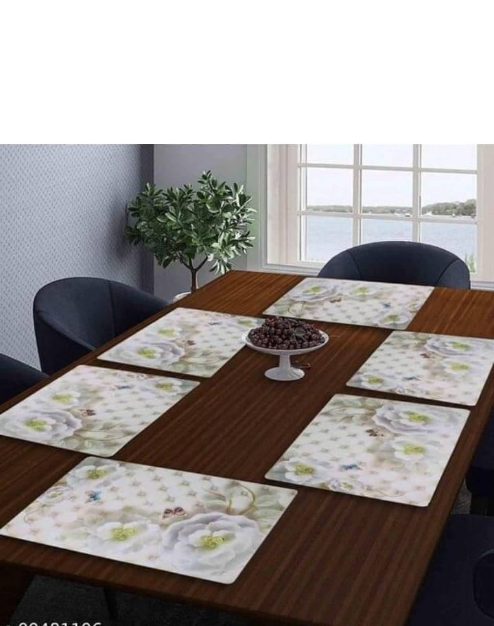 Sanraksshan PVC Floral Rectangle Table Mats & Coasters ( 40 cm x 32 cm ) Pack of 12 - Multi Sanraksshan PVC Floral Rectangle Table Mats & Coasters ( 40 cm x 32 cm ) Pack of 12 - Multi