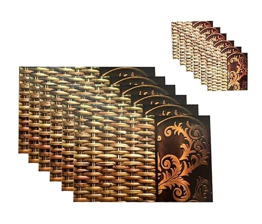 Sanraksshan PVC Floral Rectangle Table Mats & Coasters ( 40 cm x 32 cm ) Pack of 12 - Multi Sanraksshan PVC Floral Rectangle Table Mats & Coasters ( 40 cm x 32 cm ) Pack of 12 - Multi