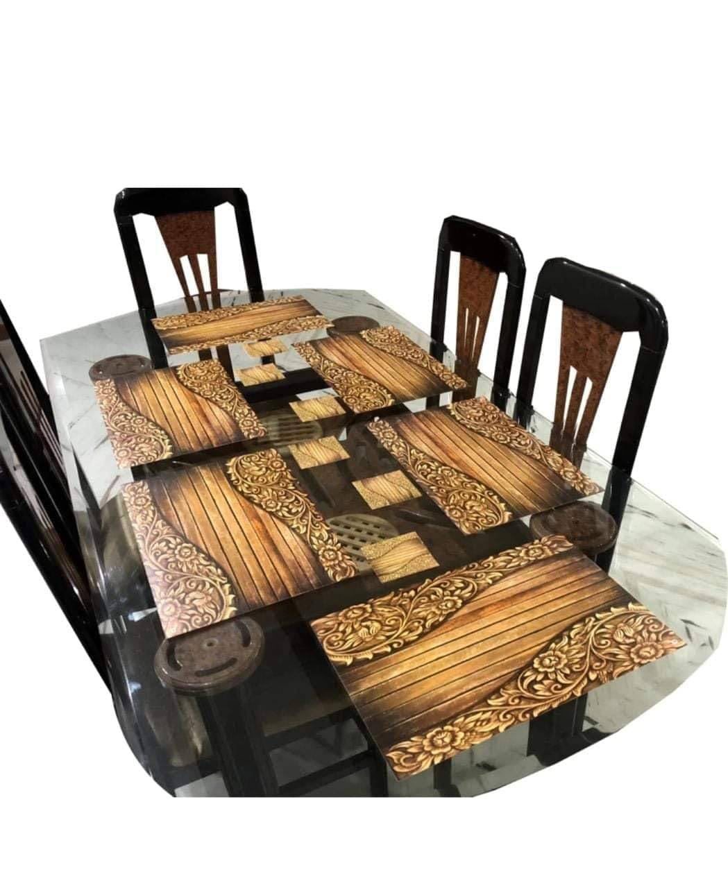     			Sanraksshan PVC Floral Rectangle Table Mats & Coasters ( 40 cm x 32 cm ) Pack of 12 - Multi
