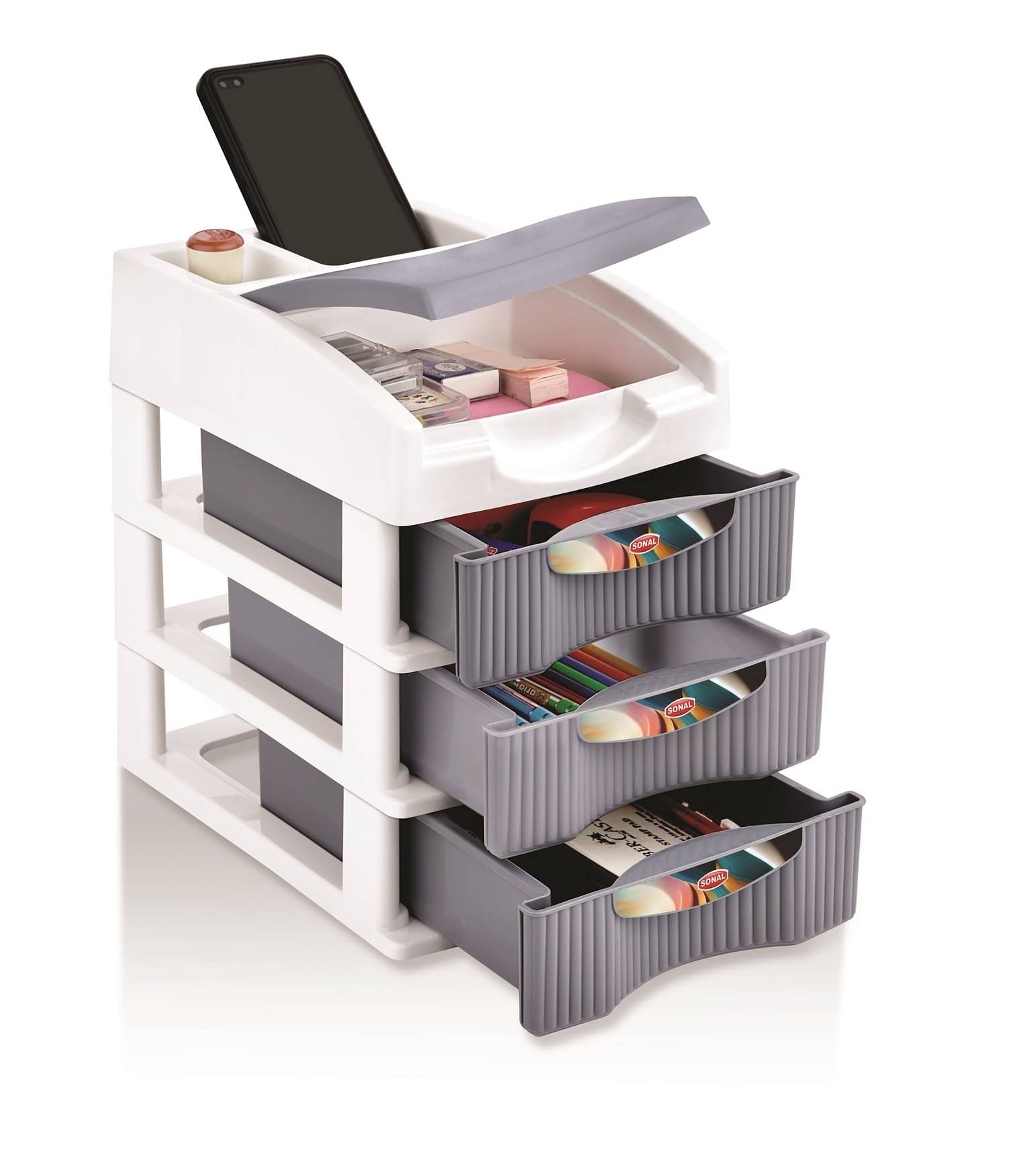 Sonal Dark Grey Plastic Storage Racks ( Pack of 1 ) Sonal Dark Grey Plastic Storage Racks ( Pack of 1 )