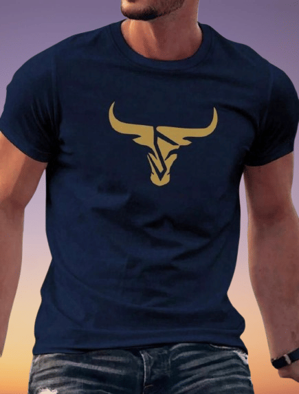     			THAWE PARIDHAN Men Cotton Blend Regular Fit Printed T-Shirt ( Navy )