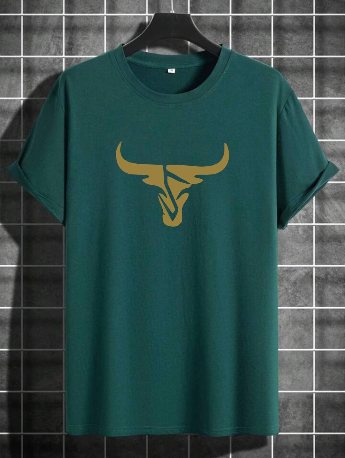     			THAWE PARIDHAN Men Cotton Blend Regular Fit Printed T-Shirt ( Green )