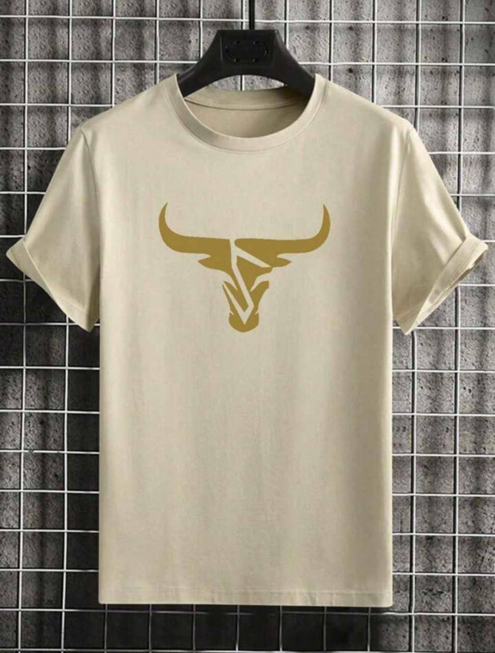THAWE PARIDHAN Men Cotton Blend Regular Fit Printed T-Shirt ( Beige ) THAWE PARIDHAN Men Cotton Blend Regular Fit Printed T-Shirt ( Beige )
