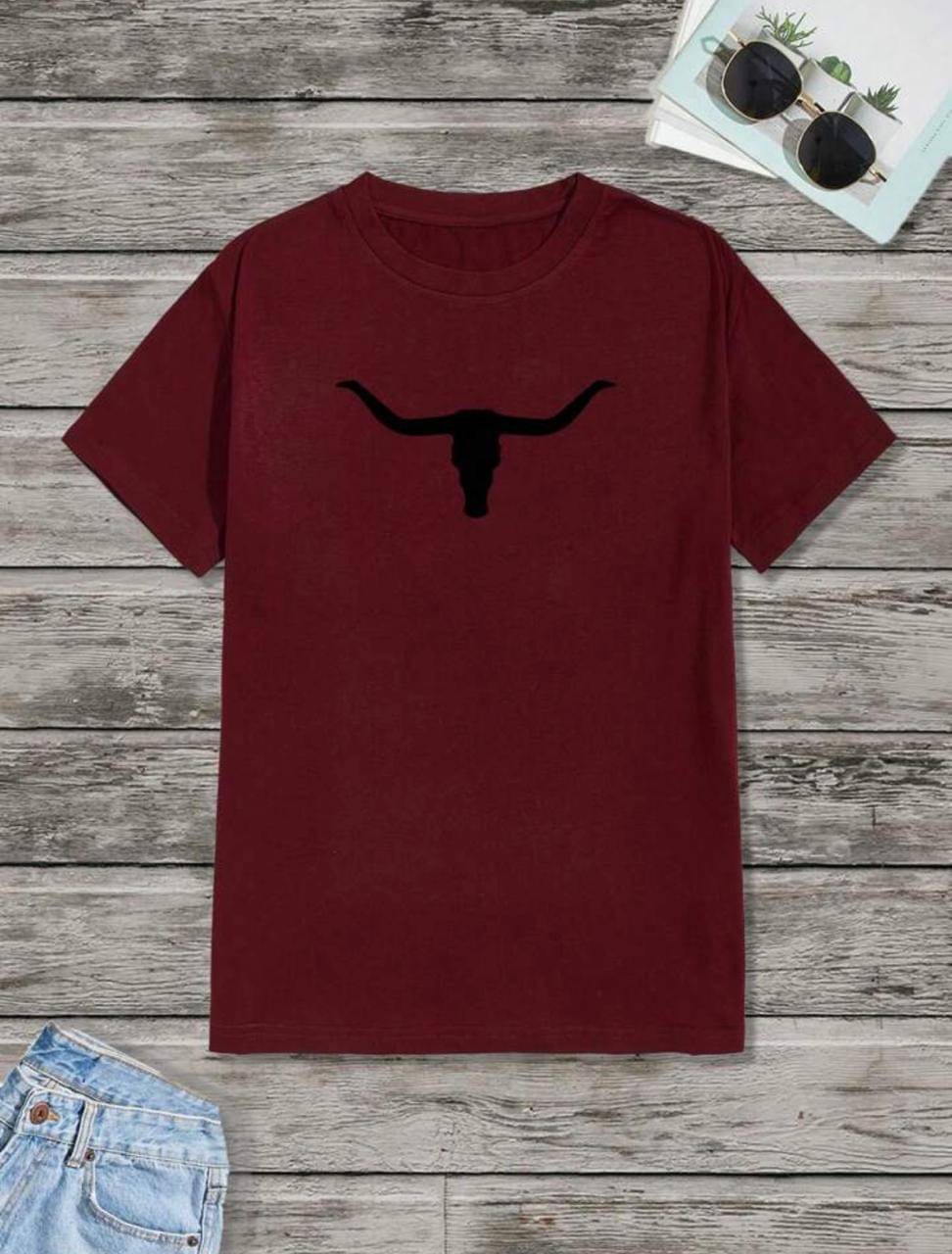 THAWE PARIDHAN Men Cotton Blend Regular Fit Printed T-Shirt ( Maroon ) THAWE PARIDHAN Men Cotton Blend Regular Fit Printed T-Shirt ( Maroon )