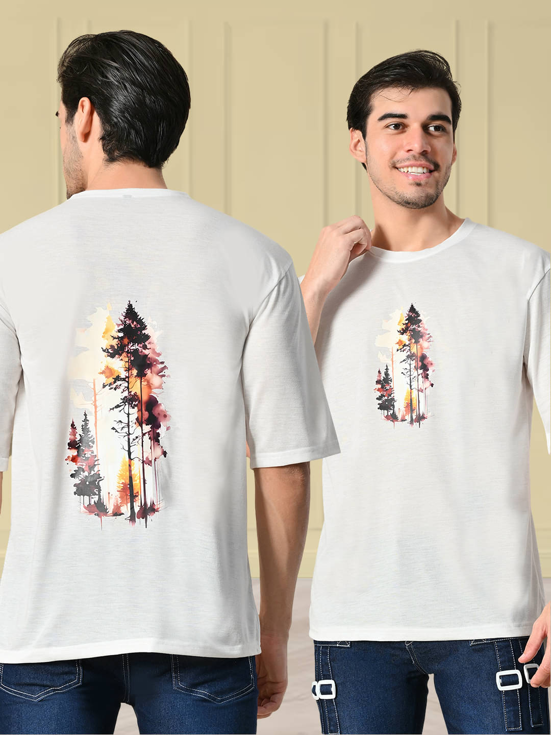     			Unicus Apparel Men Cotton Blend Regular Fit Printed T-Shirt ( White )