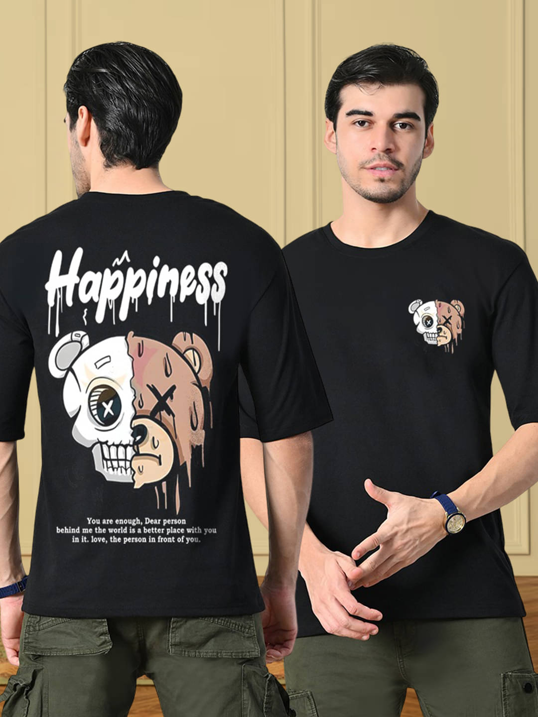 Unicus Apparel Men Cotton Blend Regular Fit Printed T-Shirt ( Black )     			Unicus Apparel Men Cotton Blend Regular Fit Printed T-Shirt ( Black )