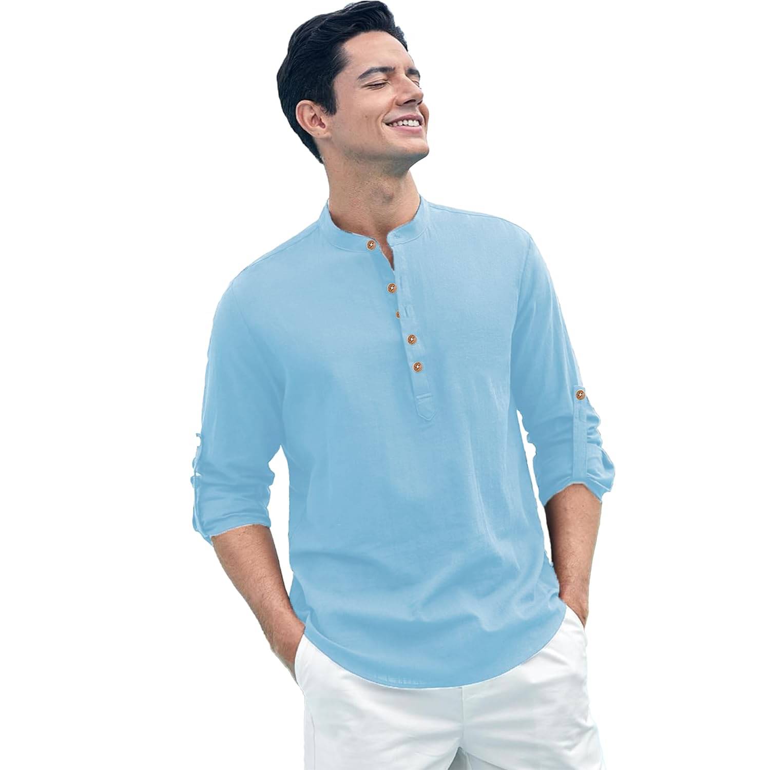     			Vida Loca Sky Blue Cotton Men's Shirt Style Kurta ( Pack of 1 )