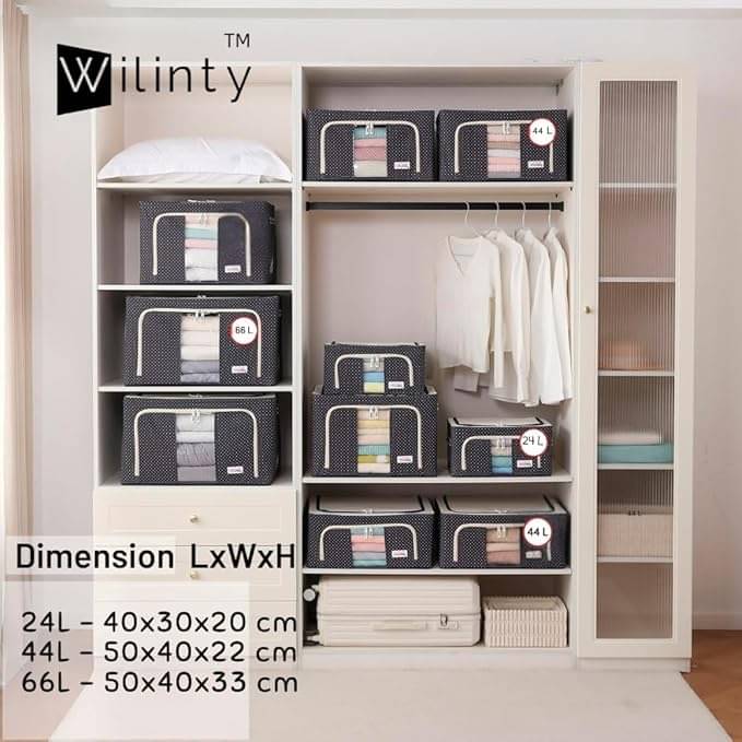     			Wilinty Premium Clothes Storage Box 24L Pack of 1