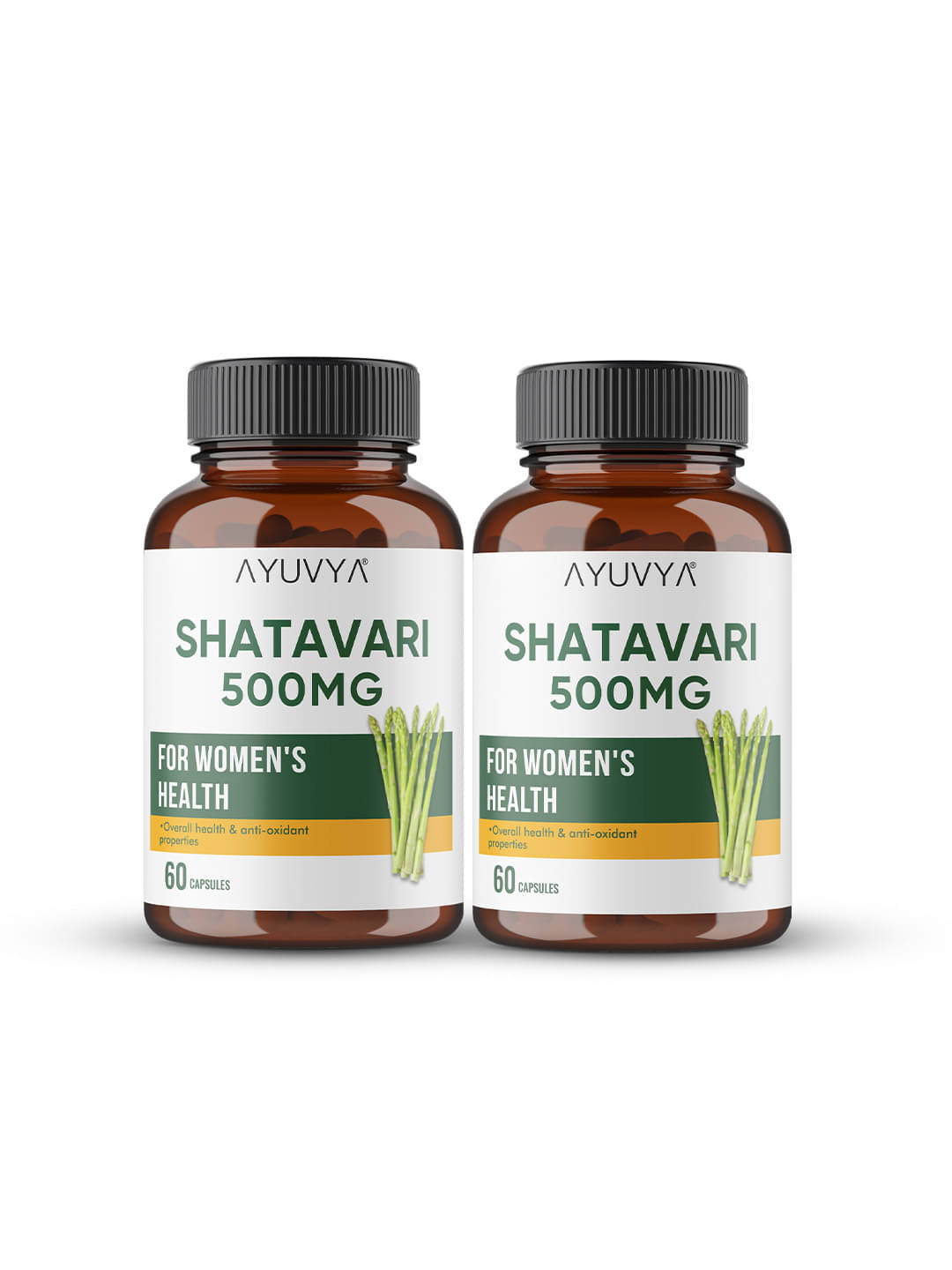 Ayuvya Shatavari Dry Extract Capsules 500mg herbs for women's health, stress relief and anti-aging with 120 Capsules (Pack of 2) Ayuvya Shatavari Dry Extract Capsules 500mg herbs for women's health, stress relief and anti-aging with 120 Capsules (Pack of 2)