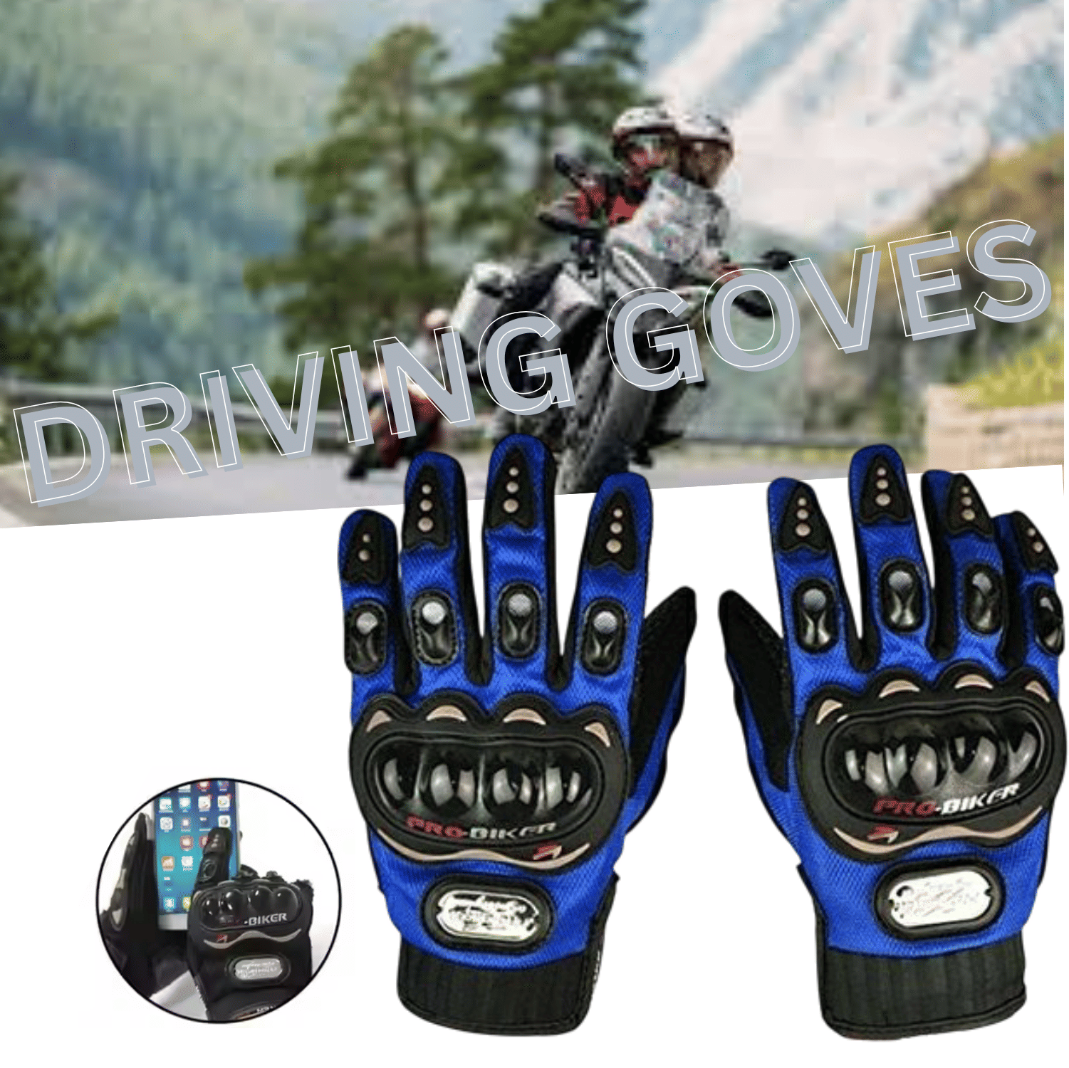 AKSMIT Blue Leather Men's Biker Gloves ( Pack of 1 ) - Jewellery Sets | Buy online on ZillyBuy