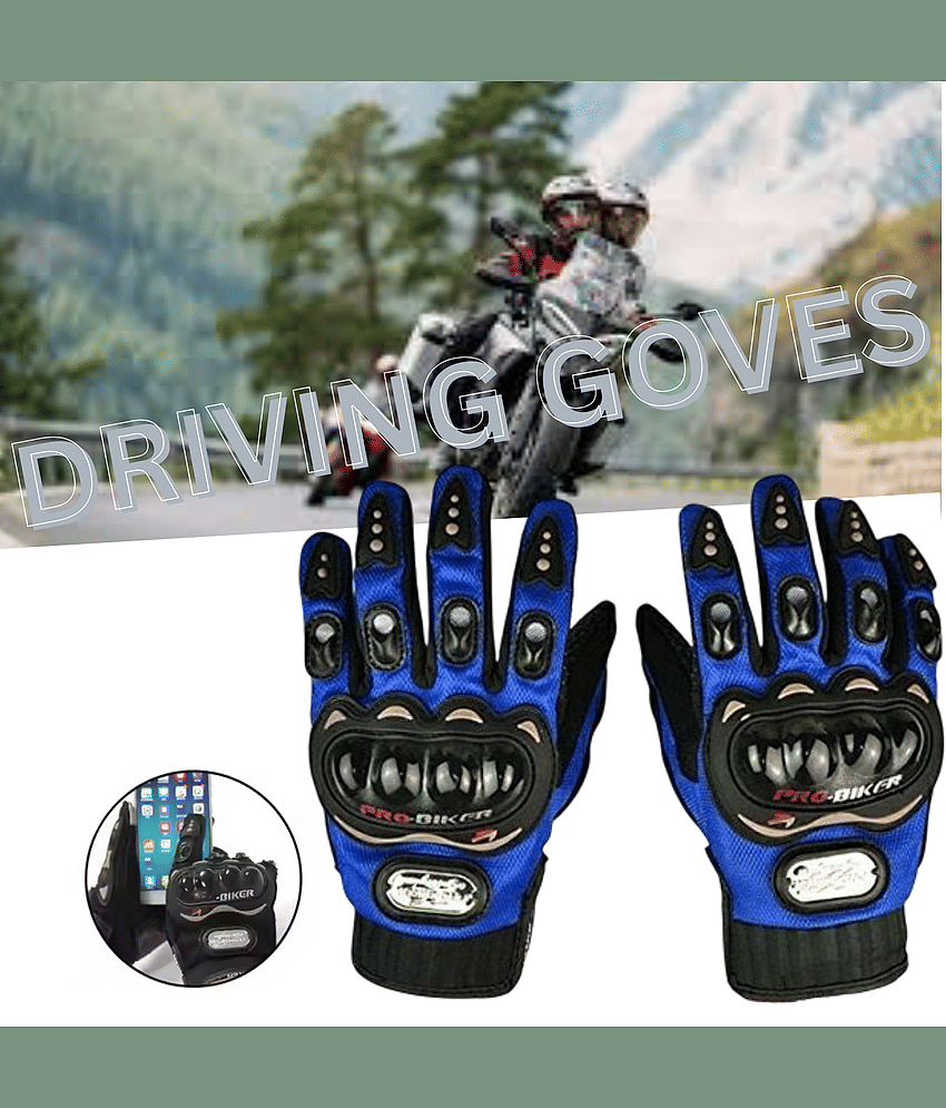 AKSMIT Blue Leather Men's Biker Gloves ( Pack of 1 ) - Jewellery Sets | Buy online on ZillyBuy