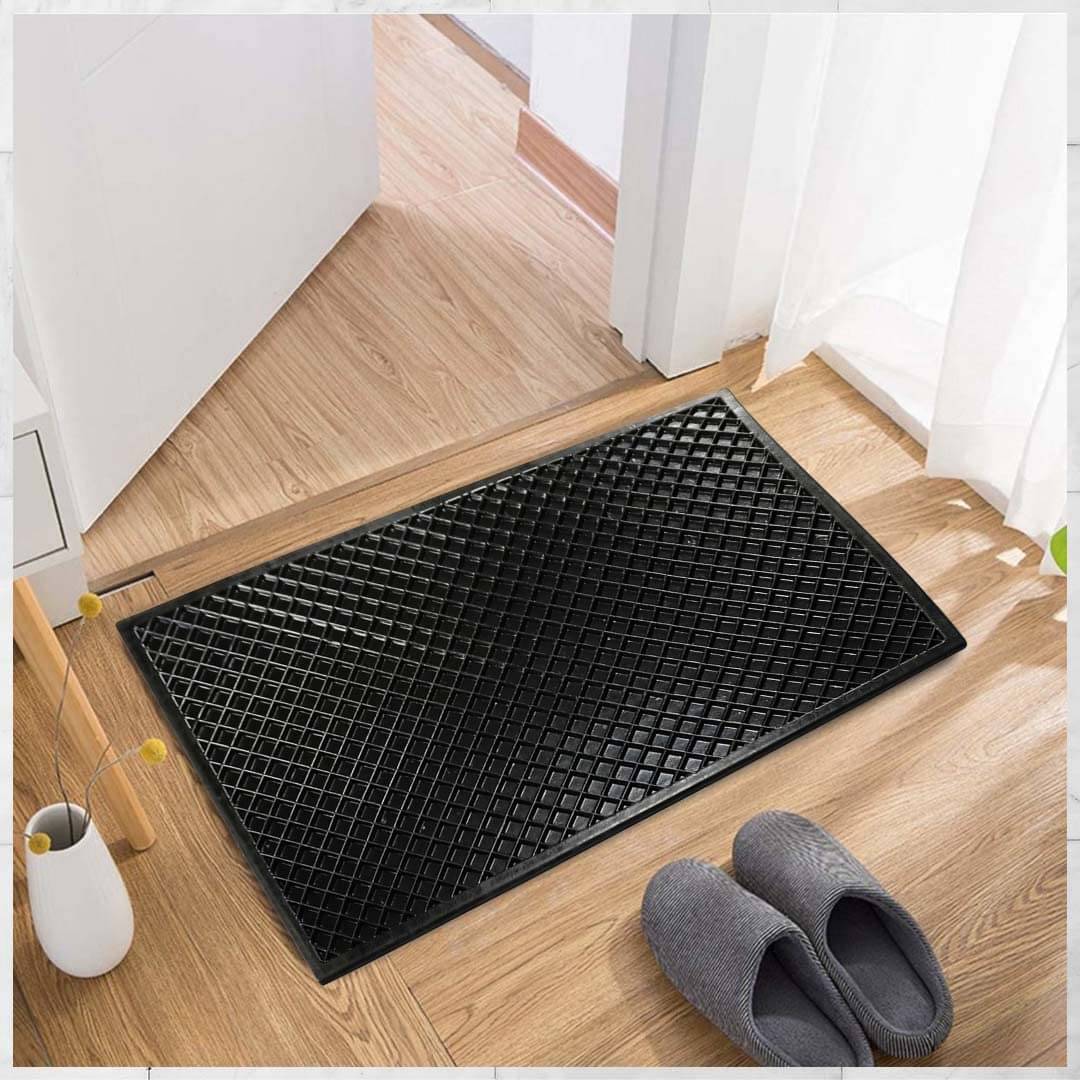 ALP Set of 1 Anti-skid Rubber Door Mat ( 53 X 36 cm ) Black ALP Set of 1 Anti-skid Rubber Door Mat ( 53 X 36 cm ) Black